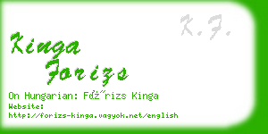 kinga forizs business card